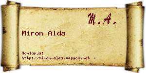 Miron Alda névjegykártya